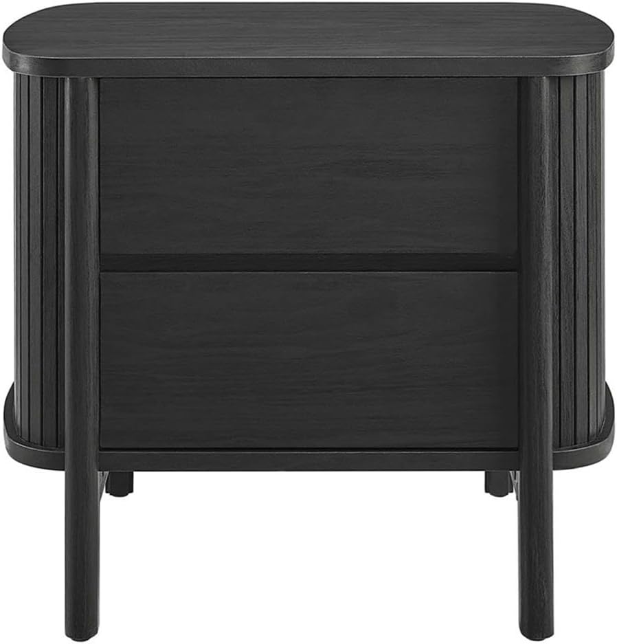 Modway Cadence Fluted 2-Drawer Nightstand in [Color] - Mid Century Modern Bedside Table with Storage - Wood Grain Accent Table - Boho Side or End Table for Living Room or Bedroom