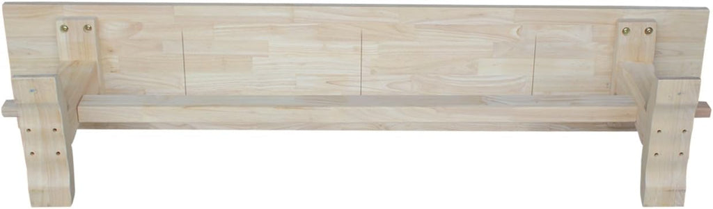 Solid Parawood Trestle Bench Unfinished 72', Kitchen/Dining Furniture, Sturdy & Reliable, Paint or Stain in Any Color, 450 lb Capacity, Entryway, Living Room, Family Room, Breakfast Nook, Unfinished