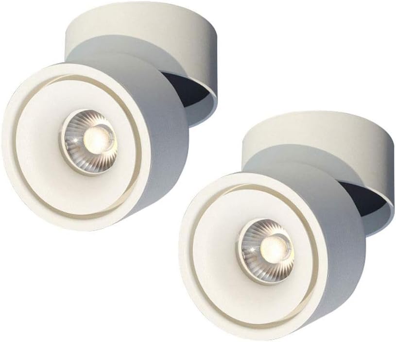 Chandelier Led Ceiling Spotlights Indoor Adjustable Accent Lamp Surface Mounted Spot Lights Aluminum Downlights Wall Swivel Lamps(White-4000k)