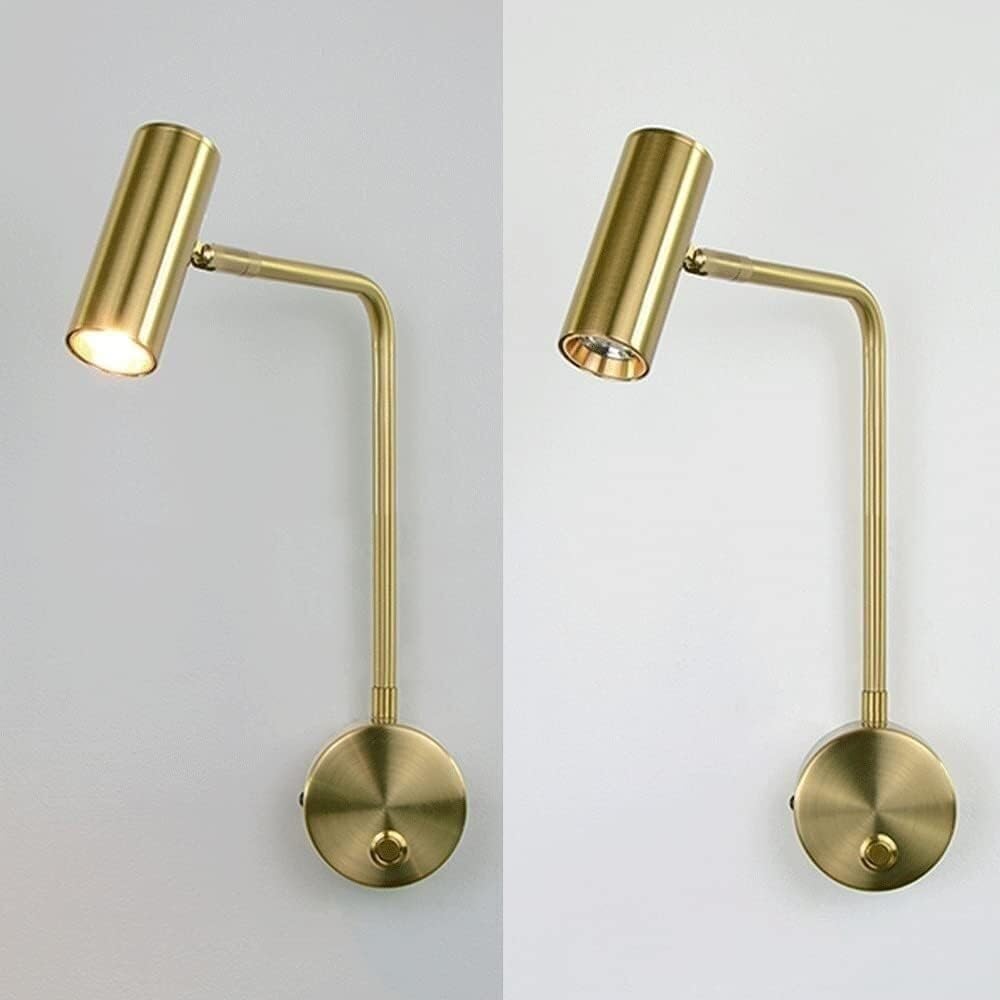 Wall Sconce Lights Adjustable 7W 180°+180°Rotation Metal Study Room Lighting LED Bedside Reading Lamp Indoor Spotlight Bedroom Mini Night Light (3000K w(3000k Warm Light)