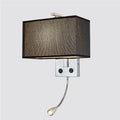 Modern Fabric Wall Sconces with Spotlight Indoor Lighting for Living Room Bedroom Dining Bathroom Dresser Wall Lamp with Switch(B)