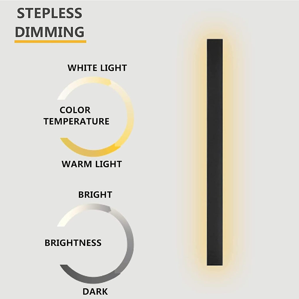 Led Dimmable Wall Lights with Remote Control Lamp Indoor Outside Porch Garden Light Sconces Long Strip Spotlight Lighting zwart (60) (30 One Size) (30cm One Size)
