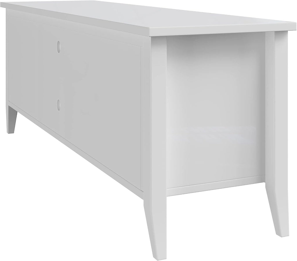 TV Stand - 55-inch Storage Cabinet with 2 Cubbies and 2 Shelves - Entertainment Center for Living Room, Bedroom, or Entryway by Lavish Home (White)