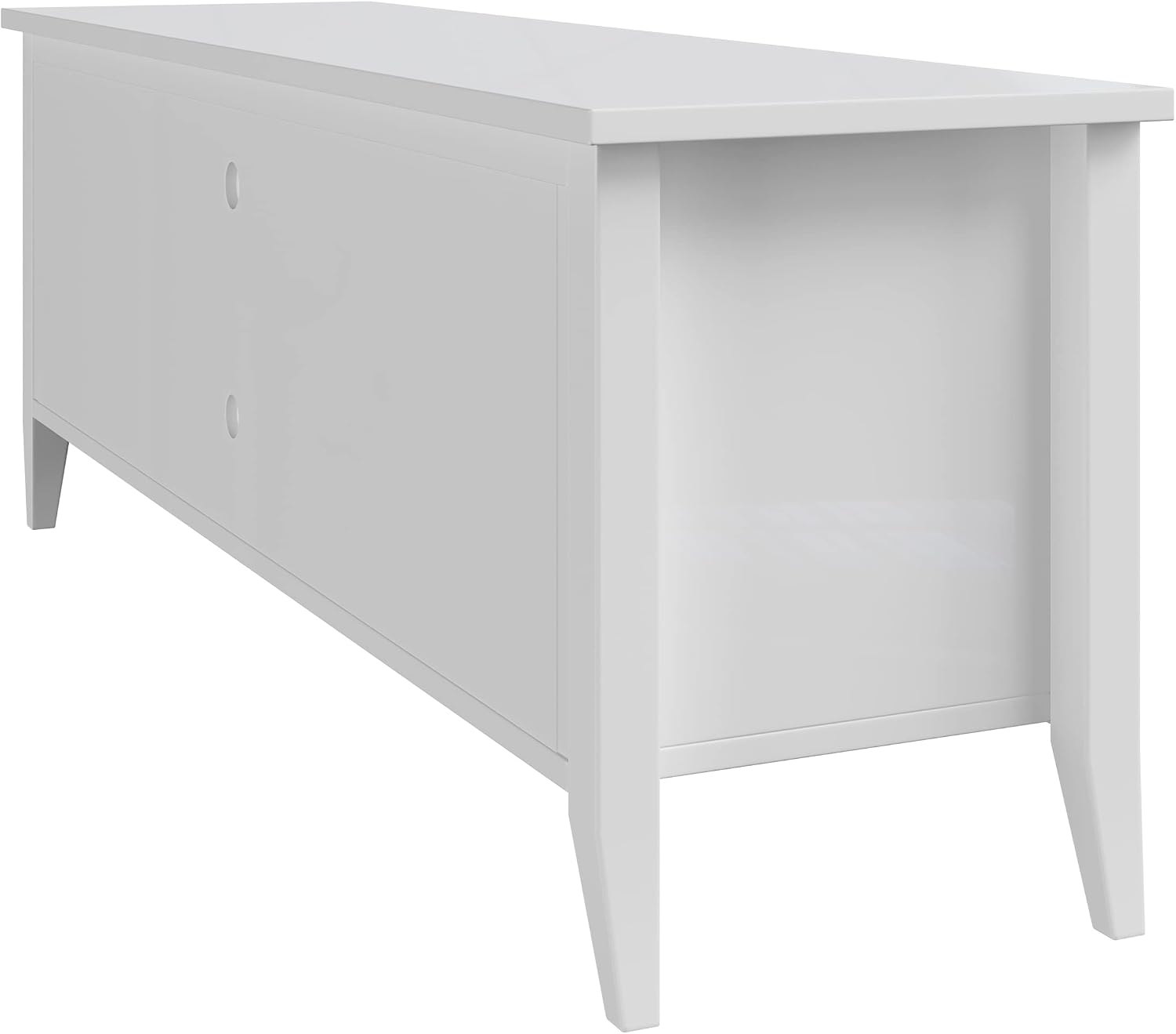 TV Stand - 55-inch Storage Cabinet with 2 Cubbies and 2 Shelves - Entertainment Center for Living Room, Bedroom, or Entryway by Lavish Home (White)