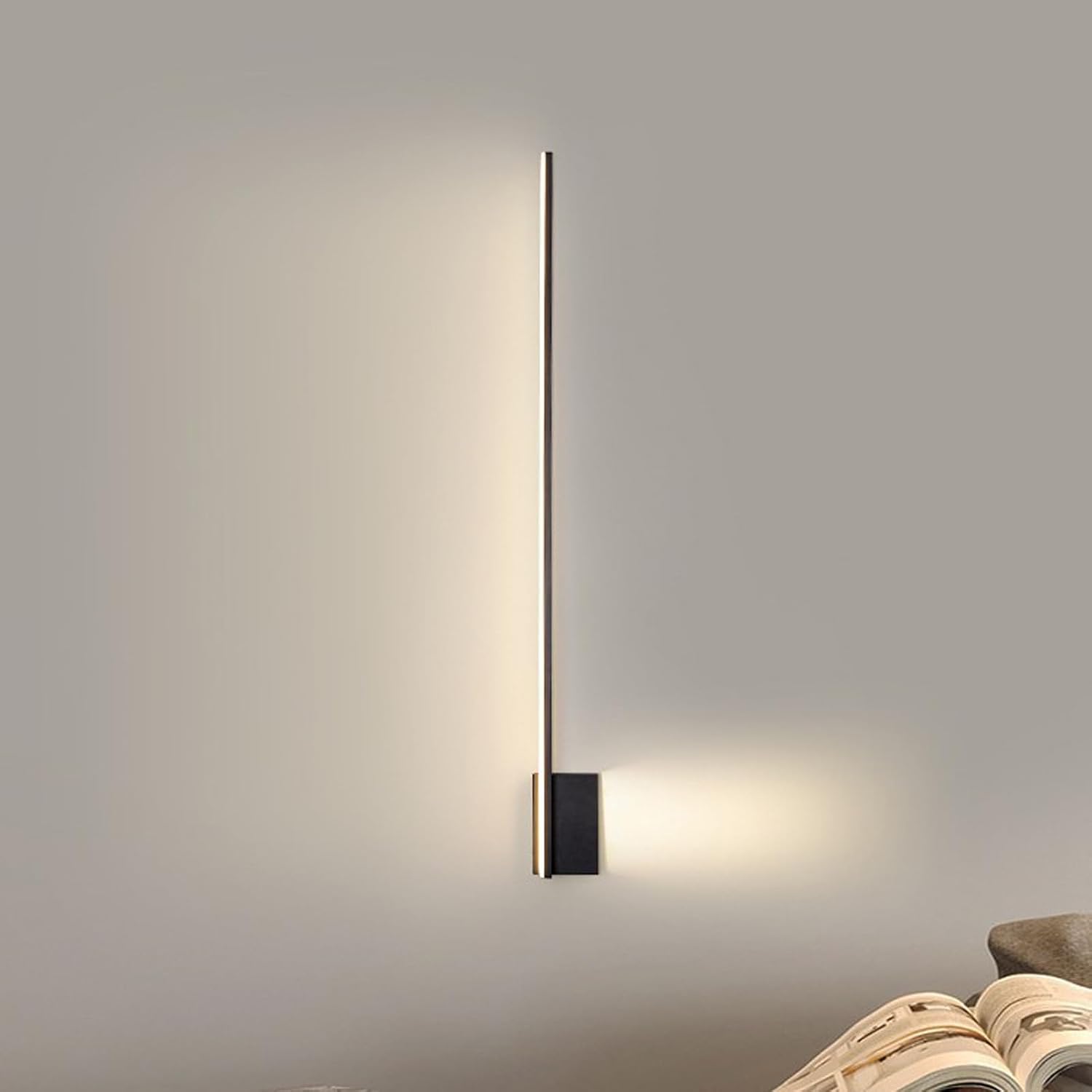 LED Wall Light Indoor with Remote Control Dimming 2700K-6500K Wall Sconce with Spotlight Wall Lighting Long Strip Aluminium for Bedroom Stairs Living Room