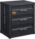 Acme Cargo Container Style Rectangular 3-Drawer Metal Chest in Gunmetal Metal