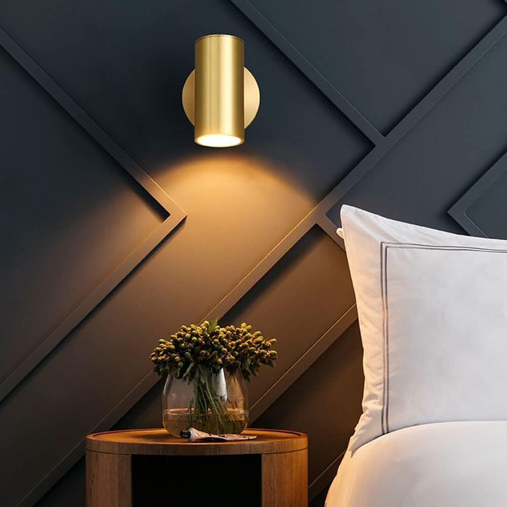 Copper Bedside Reading Wall Light Modern Brass Wall Lamp Spotlight Indoor LED Wall Sconce for Bedroom Living Room Study Room Dining Room Hallway Stairs Hall Restaurant Wall Lantern