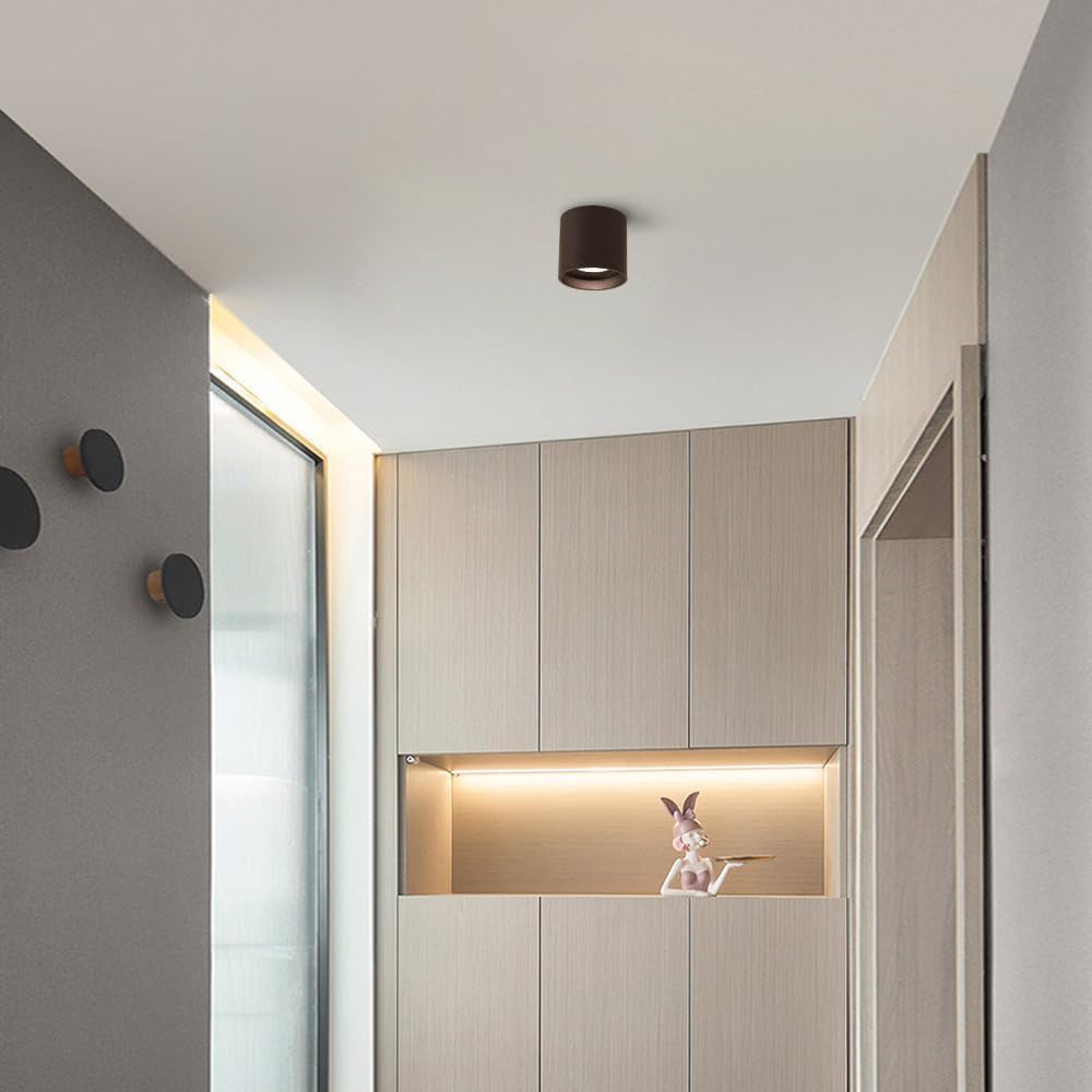 3.14' LED Ceiling Spotlight Indoor Mounted Downlight 7W 4000K Natural White Light Aluminum Spotlight Compatible with Hallway Corridor Gallery Display Long LED Lights,