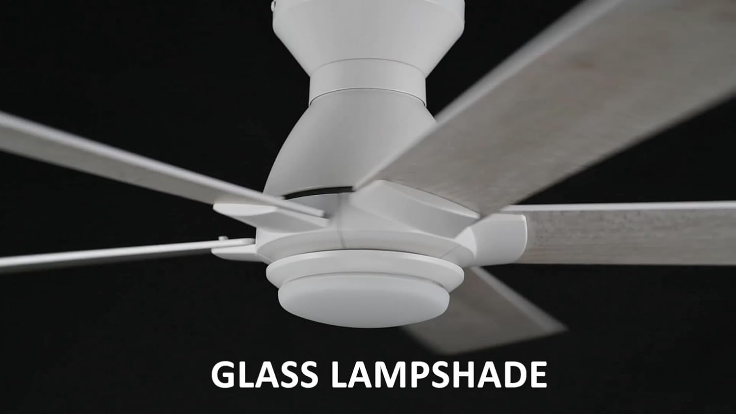 Carro 52 Inch Flush Mount Ceiling Fan without Lights, White Ceiling Fan with Remote, 10-Speed Reversible DC Motor, 5 Dual Finish Blades, 3 Light Colors Dimmable LED, for Bedroom