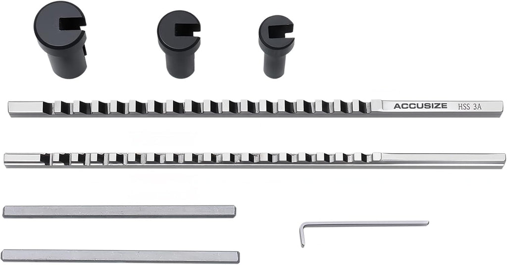 Accusize Industrial Tools No 60 Metric H.S.S. Keyway Broach Sets in Fitted Box, 5100-0060