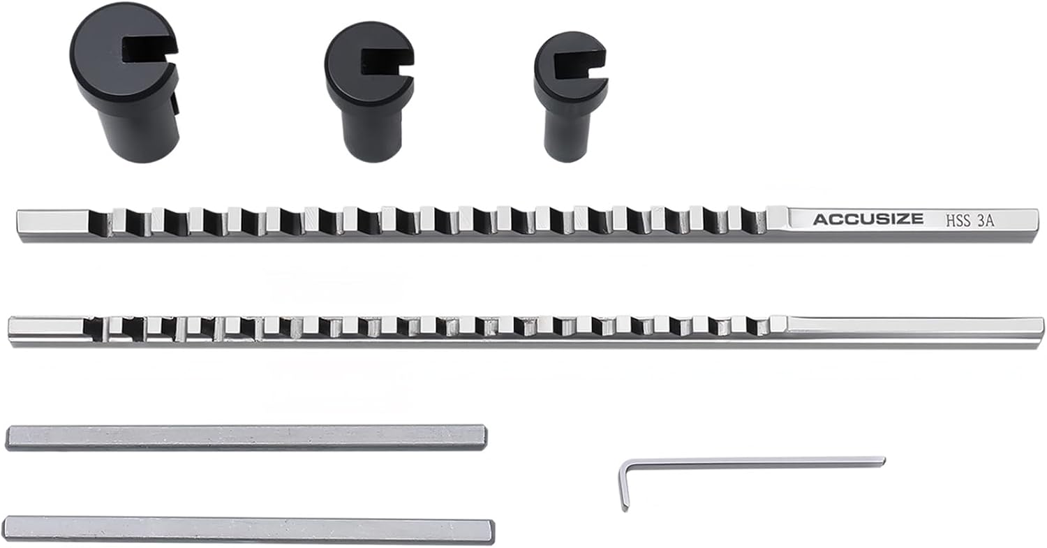 Accusize Industrial Tools No 60 Metric H.S.S. Keyway Broach Sets in Fitted Box, 5100-0060