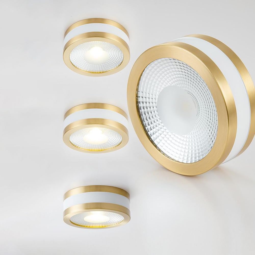 Round Ceiling Spot Lights,Modern Minimalist Wall Downlight,Free Opening Ceiling Lamps,Gall Copper 3W/5W/7W/9W Led Ceiling Spotlights Indoor for Kitchen Office Shop Cafe L-Neutral Light 4000k-3W