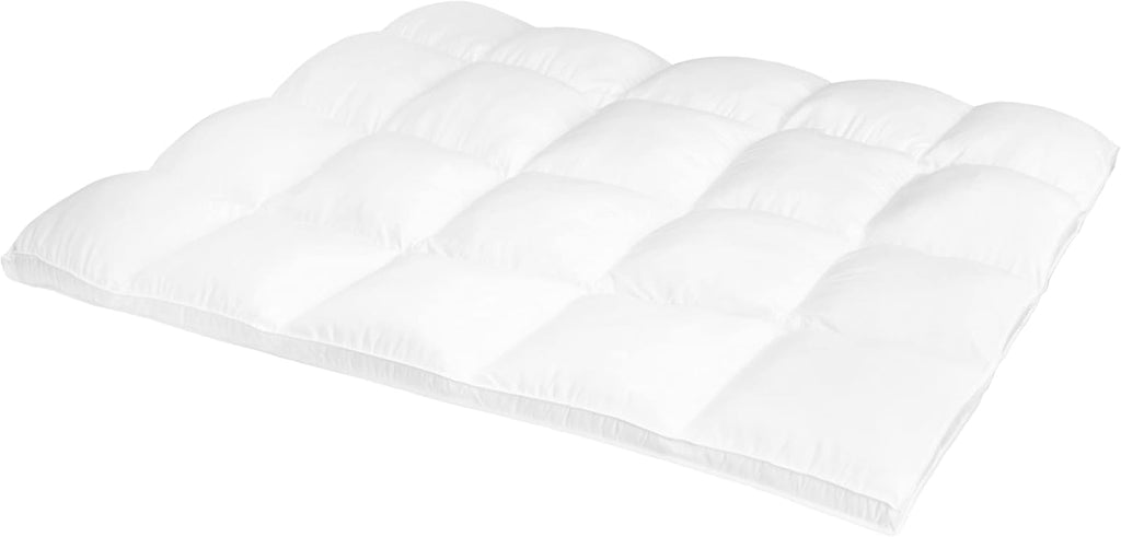 Superior Mattress Topper, Down Alternative, 2 Inch Deep Sized Bed Pillow Top, Comfort Pad, Fluffy Mattress-Topper Protector, Plush Cooling Extra Soft, Hotel Quality, California King, White