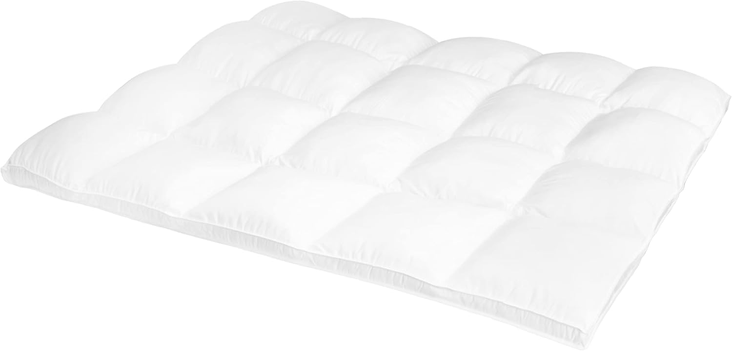 Superior Mattress Topper, Down Alternative, 2 Inch Deep Sized Bed Pillow Top, Comfort Pad, Fluffy Mattress-Topper Protector, Plush Cooling Extra Soft, Hotel Quality, California King, White