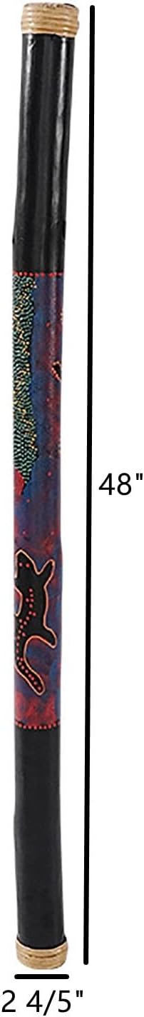 Rain Stick, Handmade Paint Design Bamboo Rainstick, Surface No Thorns, Full Size Nature Water Sounds Tube for Meditation, Yoga, Zen, Classroom, Church(48')