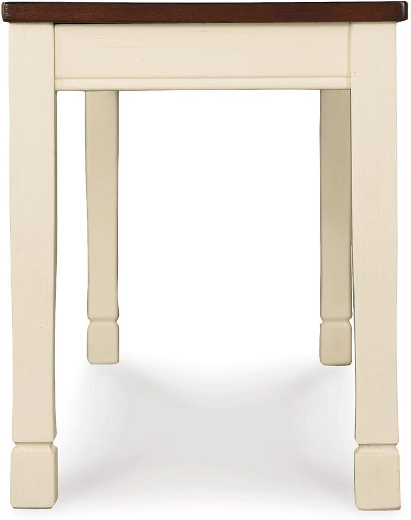 Signature Design by Ashley Whitesburg Cottage Rectangular Dining Bench, Brown & Antique White
