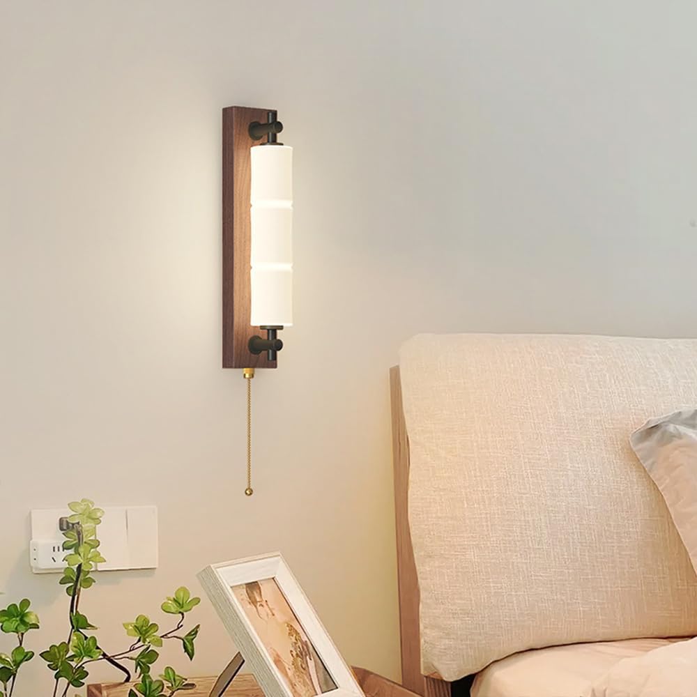 Wall sconces for Bedroom Wabi-Sabi Adjustable Travertine Wall Lamp with On Off Switch Solid Wood Wall Reading Spotlight Indoor Decorative for Bedroom Study Room