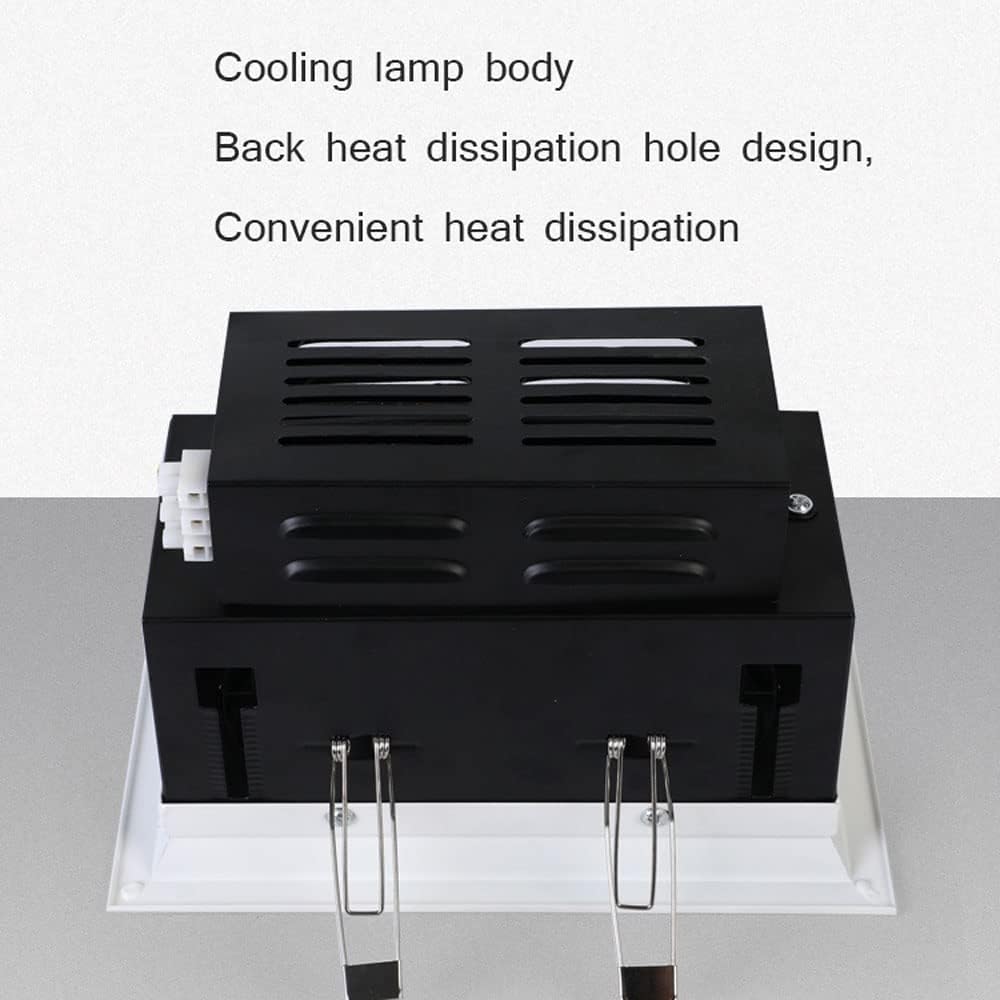 7W,10W,15W,20WLED Recessed Lighting 2-Head Rectangle Ceiling Spotlight Indoor Downlight Anti-Glare White Baffle CRI 90+ for Living Room Corridor 2 Pcs (7w 6000K)