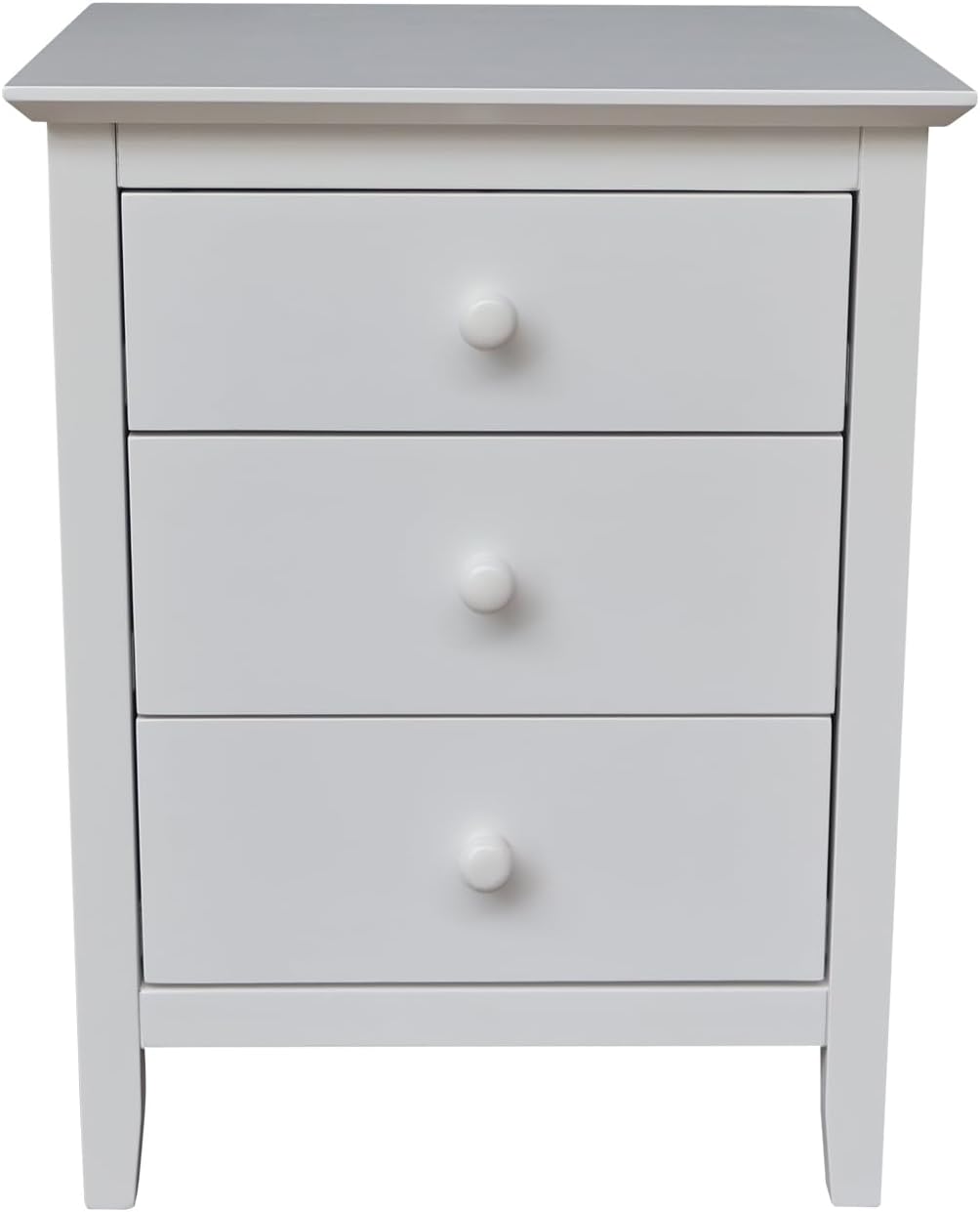 International Concepts Solid Wood Bedroom Nightstand with 3 Drawers in White