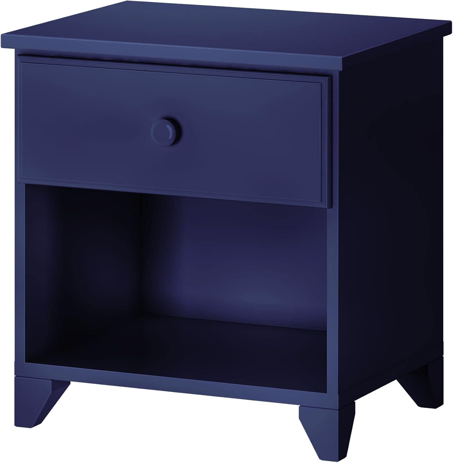 Max & Lily Classic Wood Nightstand with 1 Drawer, Kids Bedside Table/End Table, Small Nightstand for Bedroom, Blue