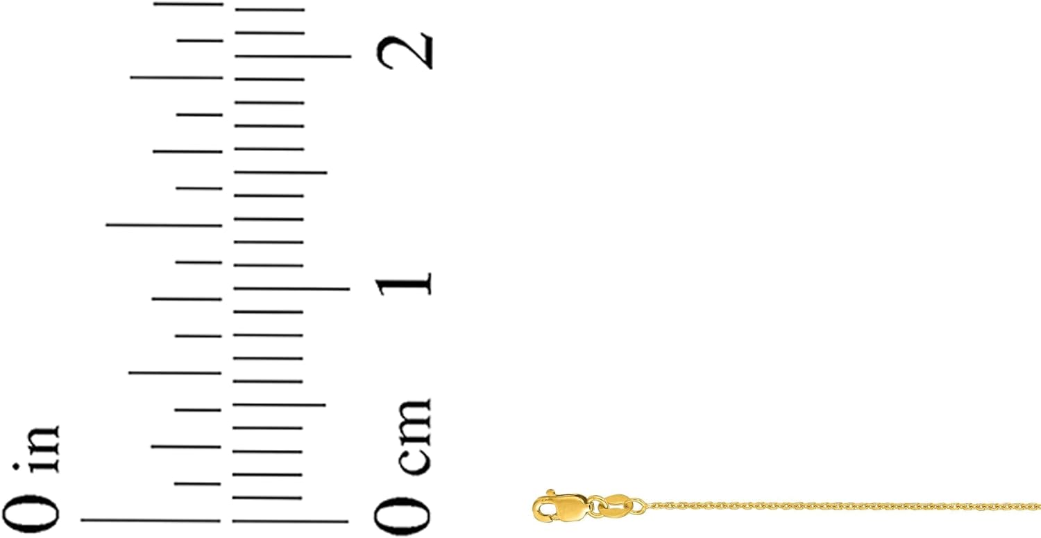 Floreo 14k Yellow Gold, White Gold, or Rose Gold 1.1mm Single Extendable Solid Diamond Cut Cable Chain Adjustable Necklace, 16' - 18 Inch