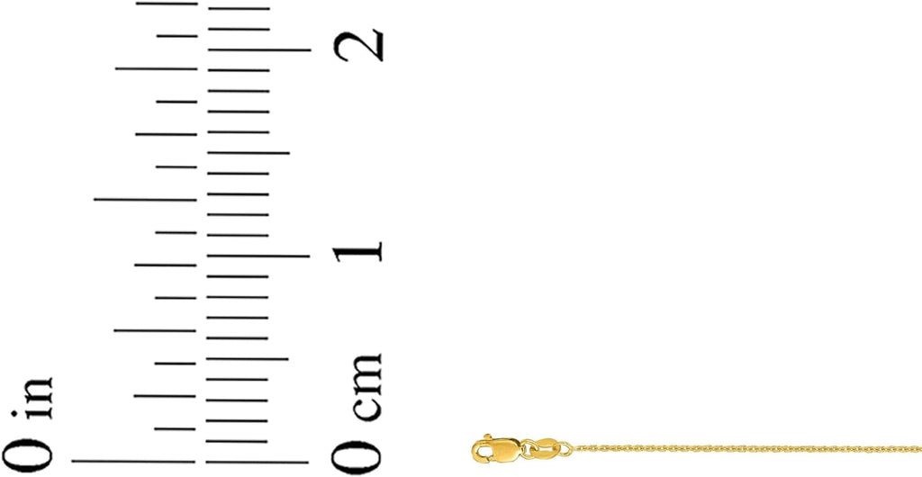 Floreo 14k Yellow Gold, White Gold, or Rose Gold 1.1mm Single Extendable Solid Diamond Cut Cable Chain Adjustable Necklace, 16' - 18 Inch