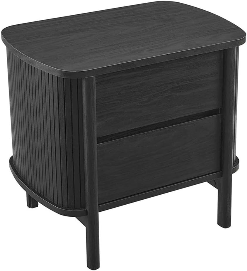 Modway Cadence Fluted 2-Drawer Nightstand in [Color] - Mid Century Modern Bedside Table with Storage - Wood Grain Accent Table - Boho Side or End Table for Living Room or Bedroom