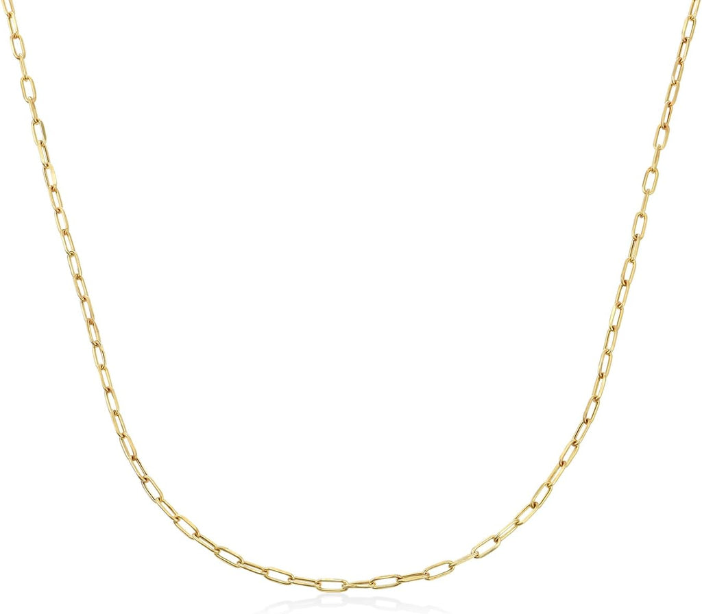 OAK & LUNA - Choose Your Style Women's Chain - Sterling Silver, 18K Gold Plated, Gold Vermeil, 14K Solid Gold - Bobble, Paperclip, Herringbone, Gourmette, Rope, Texture, Pearl, Cable, Mirror, Box, Twist - Custom Length