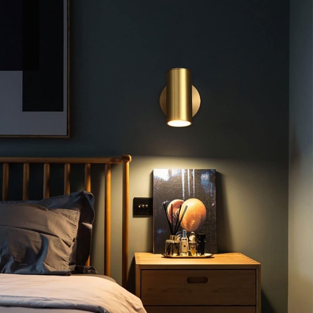 Copper Bedside Reading Wall Light Modern Brass Wall Lamp Spotlight Indoor LED Wall Sconce for Bedroom Living Room Study Room Dining Room Hallway Stairs Hall Restaurant Wall Lantern