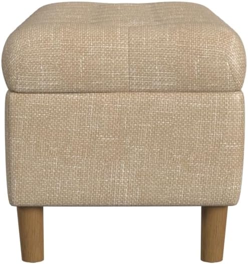 HomePop 40' Ainsley Button Tufted Storage Bench - Light Tan Textured Solid