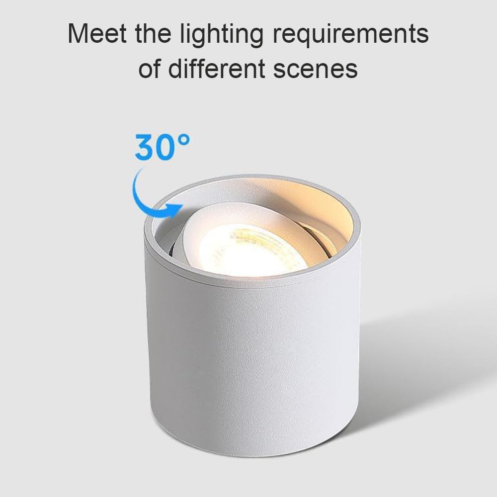 3.14' LED Ceiling Spotlight Indoor Mounted Downlight 7W 4000K Natural White Light Aluminum Compatible with Hallway Corridor Gallery Display,Chandelier