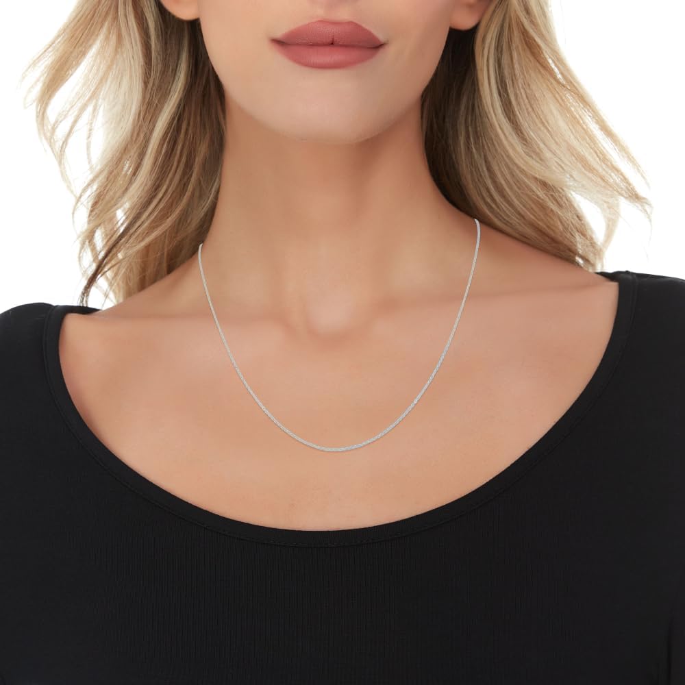 Floreo 10k Yellow Gold, White Gold, or Rose Gold 0.87mm Single Extendable Solid Diamond Cut Cable Chain Adjustable Necklace, 16' - 18 Inch