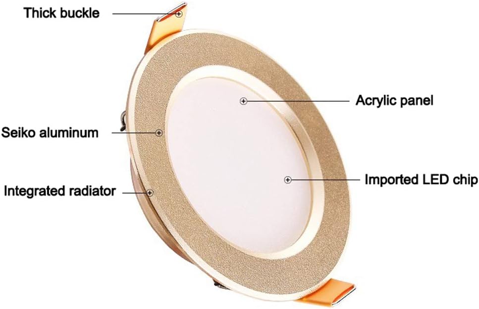 Luxury Ultra Thin 3W LED Recessed Downlight - High Brightness Ceiling Spotlight for Indoor Use, Perfect for Bathroom, Hallway, and More