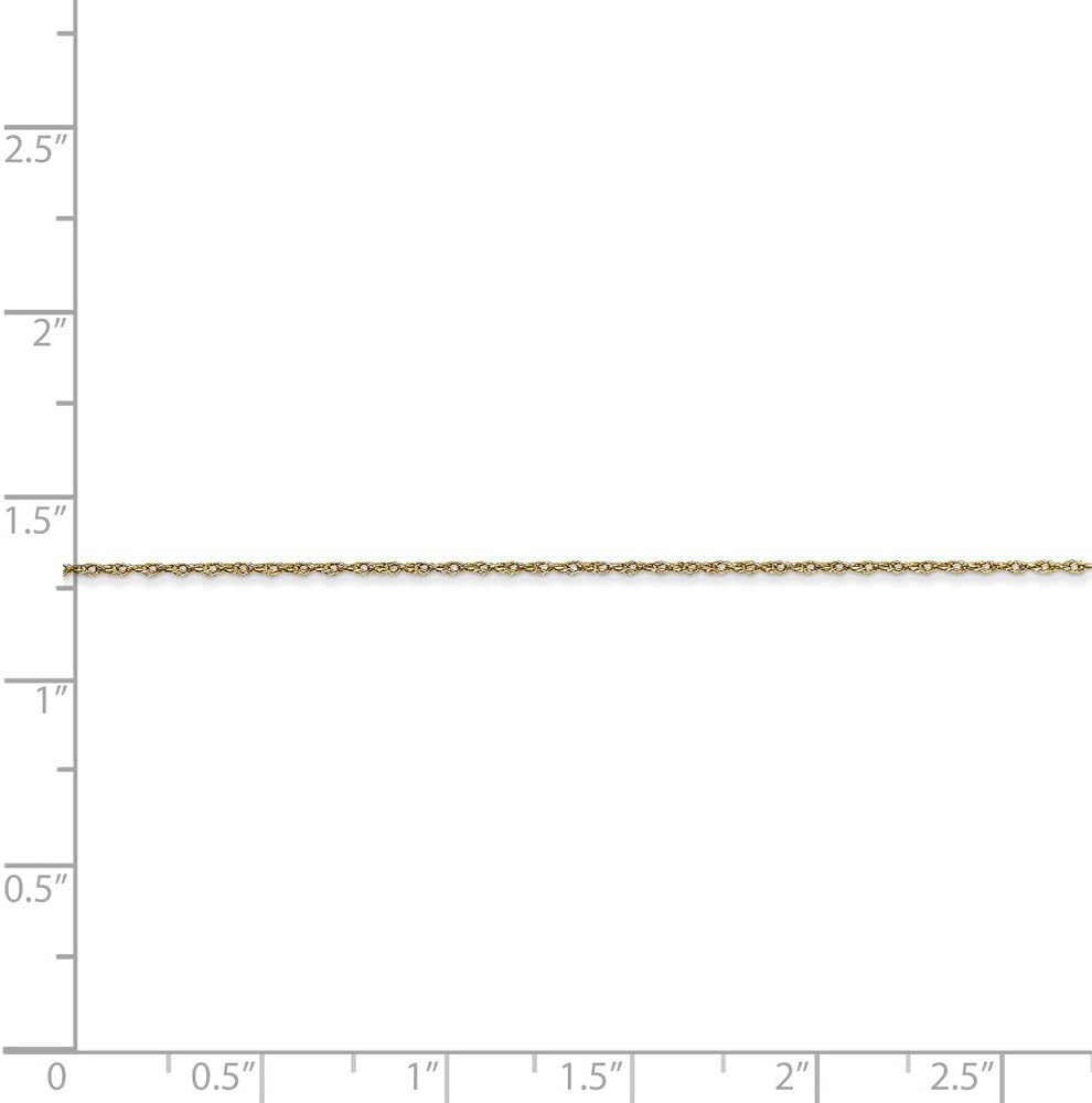 Sonia Jewels Solid 10k Yellow Gold .5 mm Thin Carded Cable Rope Chain Necklace