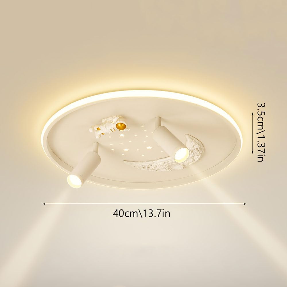 Astronaut Ceiling Light with Adjustable Angle Spotlight, Dimmable LED Ceiling Lamp with Remote Control, Indoor Accent Lighting Fixtures for Kid's Room Boys Room Bedroom Hallway Kitchen