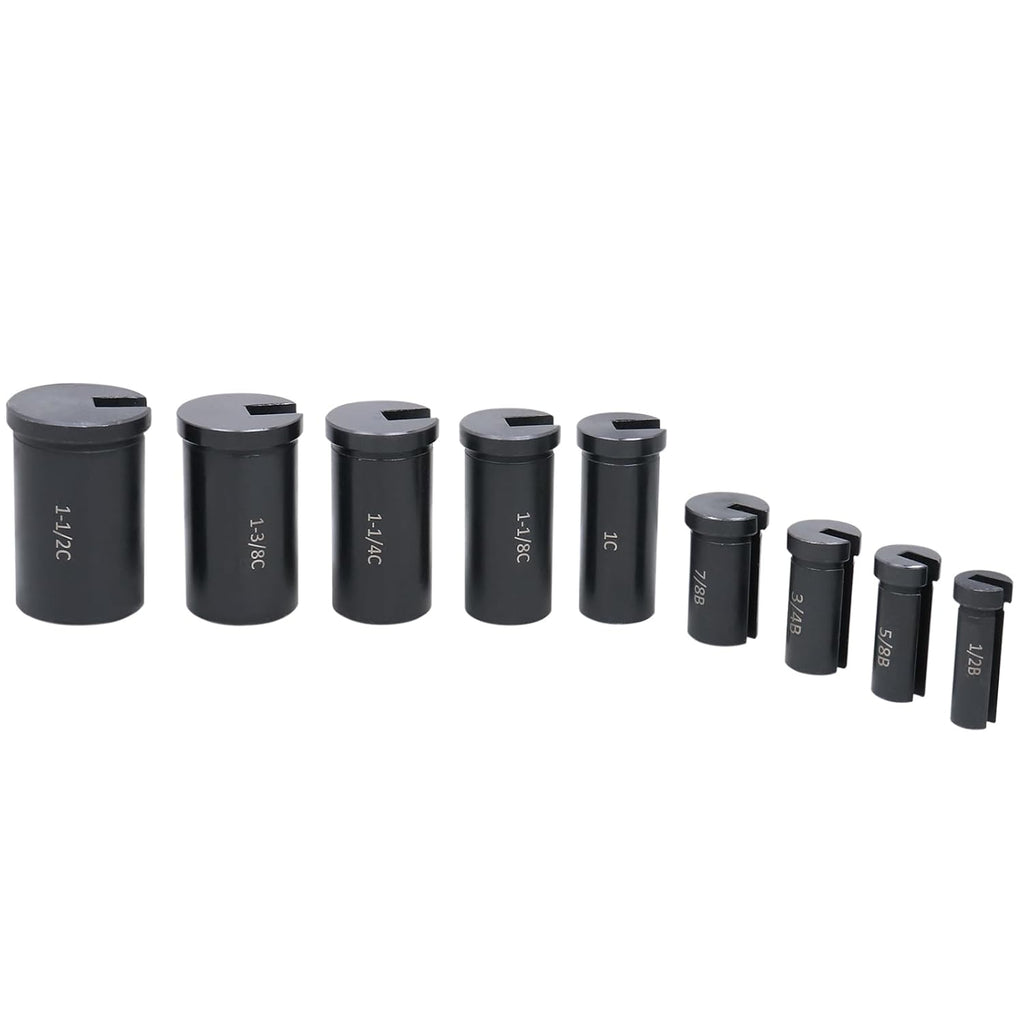Accusize Industrial Tools - No.10 HSS Keyway Broach Set, 18 Pcs with Precision Ground Teeth, Includes 4 Broaches & 9 Bushings, 5100-0010 | Cuts 18 Keyways, B-1/8, 3/16, C-1/4, 3/8 in, Precision Ground HSS, Fitted Case, 5100-0010