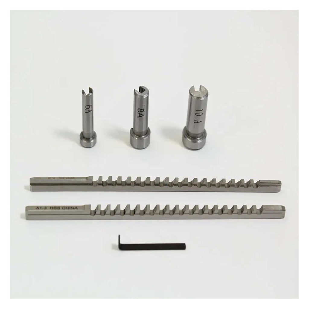 Keyway Broach Set Metric Sized 6pcs 2mm 3mm Broaches 6/8/10 Collared Bushings with Shims CNC Cutting Tools Heat Resistance
