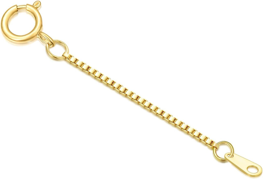 14k Gold 0.5'/1'/1.5'/2'/3' Necklace Bracelet Extender Chain, Necklace Extender Gold 14k, Durable Removable Gold Chain Extender, Gold Extension Chain for Necklace Anklet