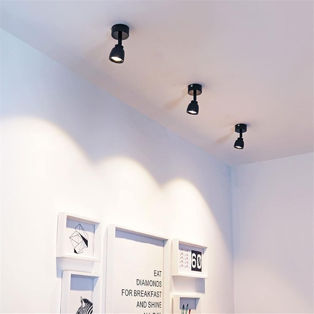 LED Three-Color dimming Surface Mounted Spotlight Indoor Directional Aent Light Monopoint Sconce Modern Mini Spot Lighting for Living Room Kitchen Gallery