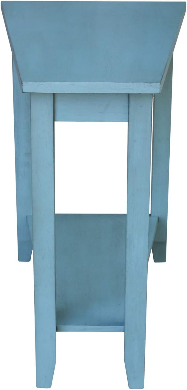 International Concepts Solid Wood Keystone Accent Table in Ocean Blue