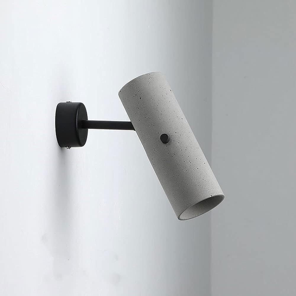 Adjustable Accent Spotlight Indoor Cylindrical Bedside Wall Sconce Retro Cement Wall Light Modern Black Hallway Wall Lamp GU10 Surface Mounted Down Light Headboard for Bedroom