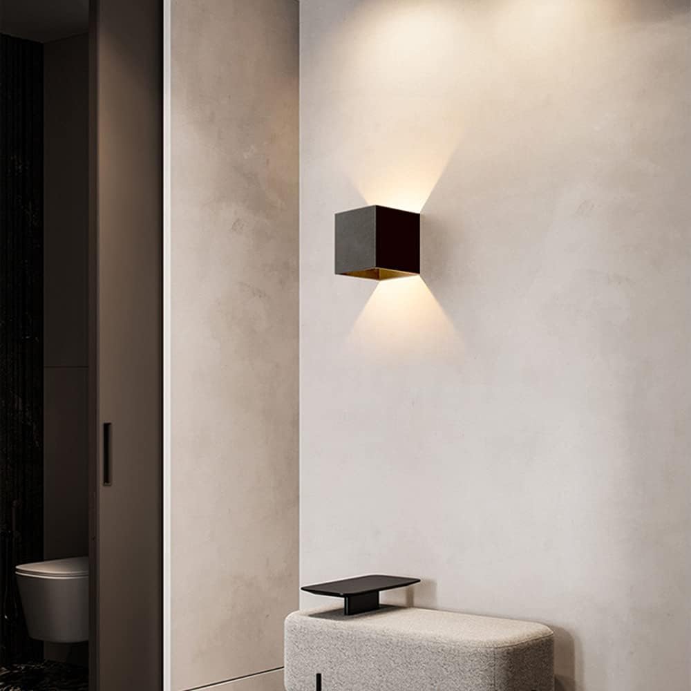 4pcs Square Wall Light, Aluminum Cube Shade Simple LED Sconce, Up Down Wall Lamp Indoor Spotlight Night Lamp for Bedroom Wall Wash Lights