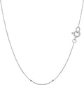 Jewelry Affairs 10k Real Solid Gold Mirror Box Chain Necklace, 0.6mm