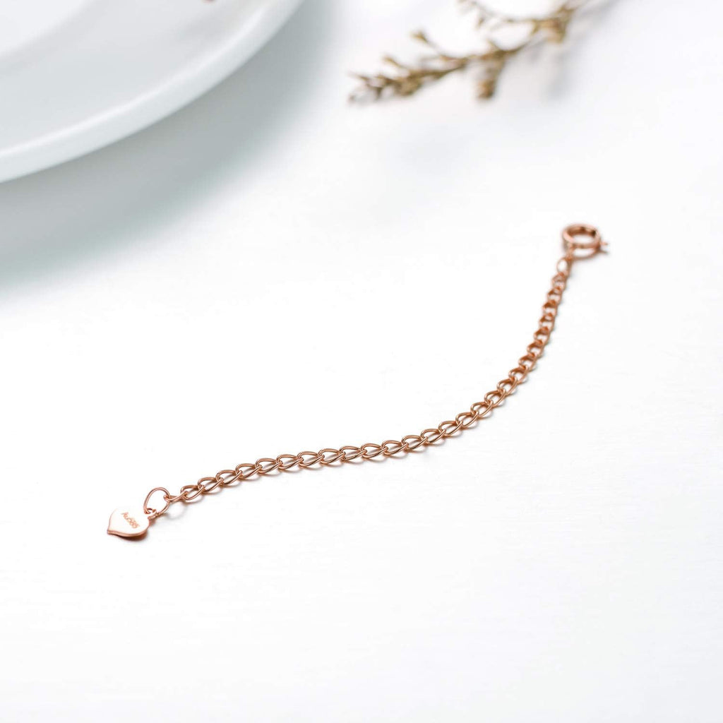 14K Solid Gold Chain Necklace Extender 3 Inch, Delicate Durable Adjustable Gold Chain Extender for Gold Necklace Bracelet