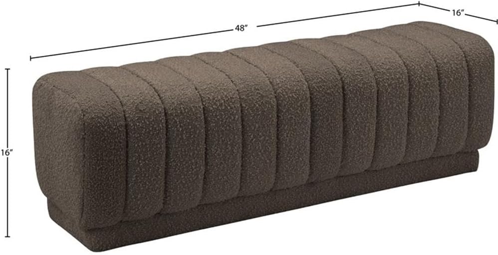 Meridian Furniture Heathrow Brown Ottoman/Bench