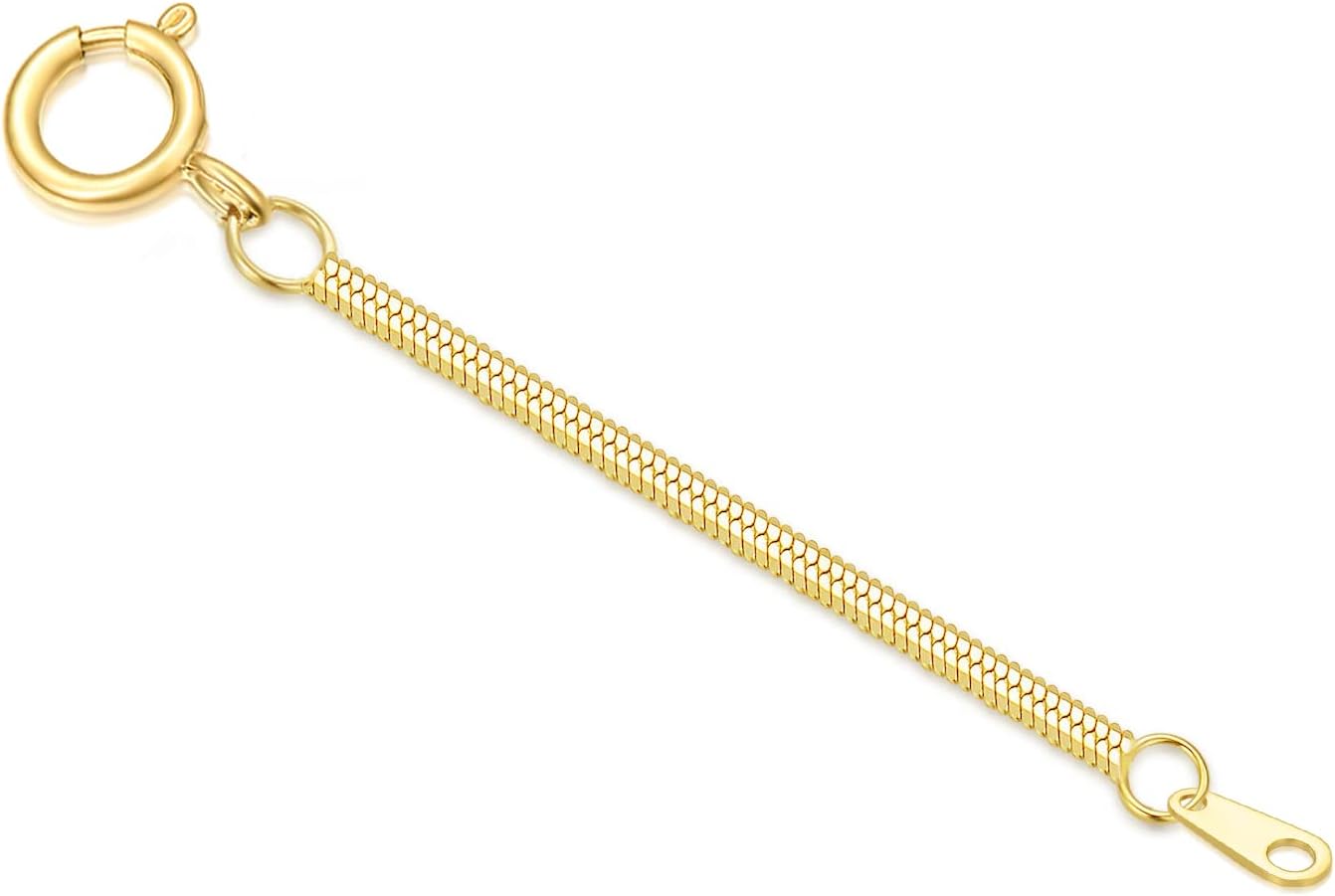 14k Gold 0.5'/1'/1.5'/2'/3' Necklace Bracelet Extender Chain, Necklace Extender Gold 14k, Durable Removable Gold Chain Extender, Gold Extension Chain for Necklace Anklet