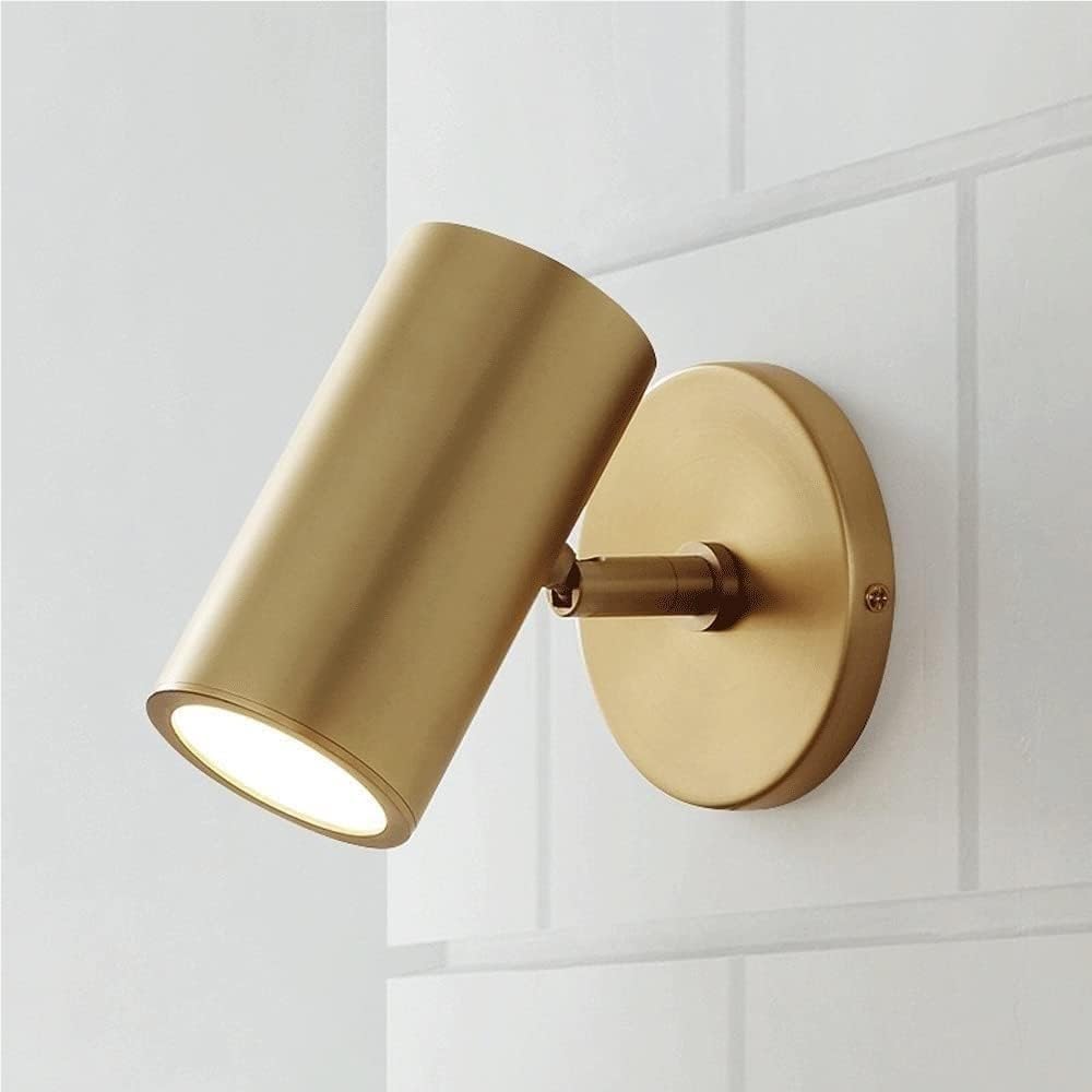 Brass Wall Sconce Rotating Adjustable E27 Reading Light Minimalist Indoor Spotlight Bedside Bedroom Lighting