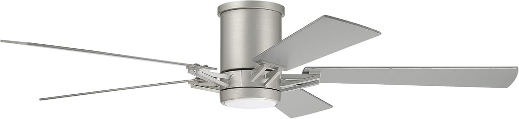 Craftmade 52' Wyatt Hugger Indoor/Outdoor Painted Nickel Finish Ceiling Fan, LED Light Kit (Optional), Remote Included, Smart WiFi Enabled with Voice Activation, works with Alexa & Smart Home Devices