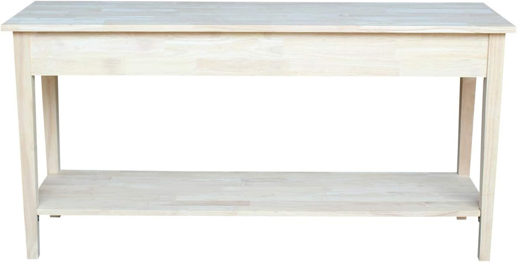 IC International Concepts Spencer Server Extended Length Console Table, Versatile Design for Dining Room, Hallway, or Entryway - Unfinished