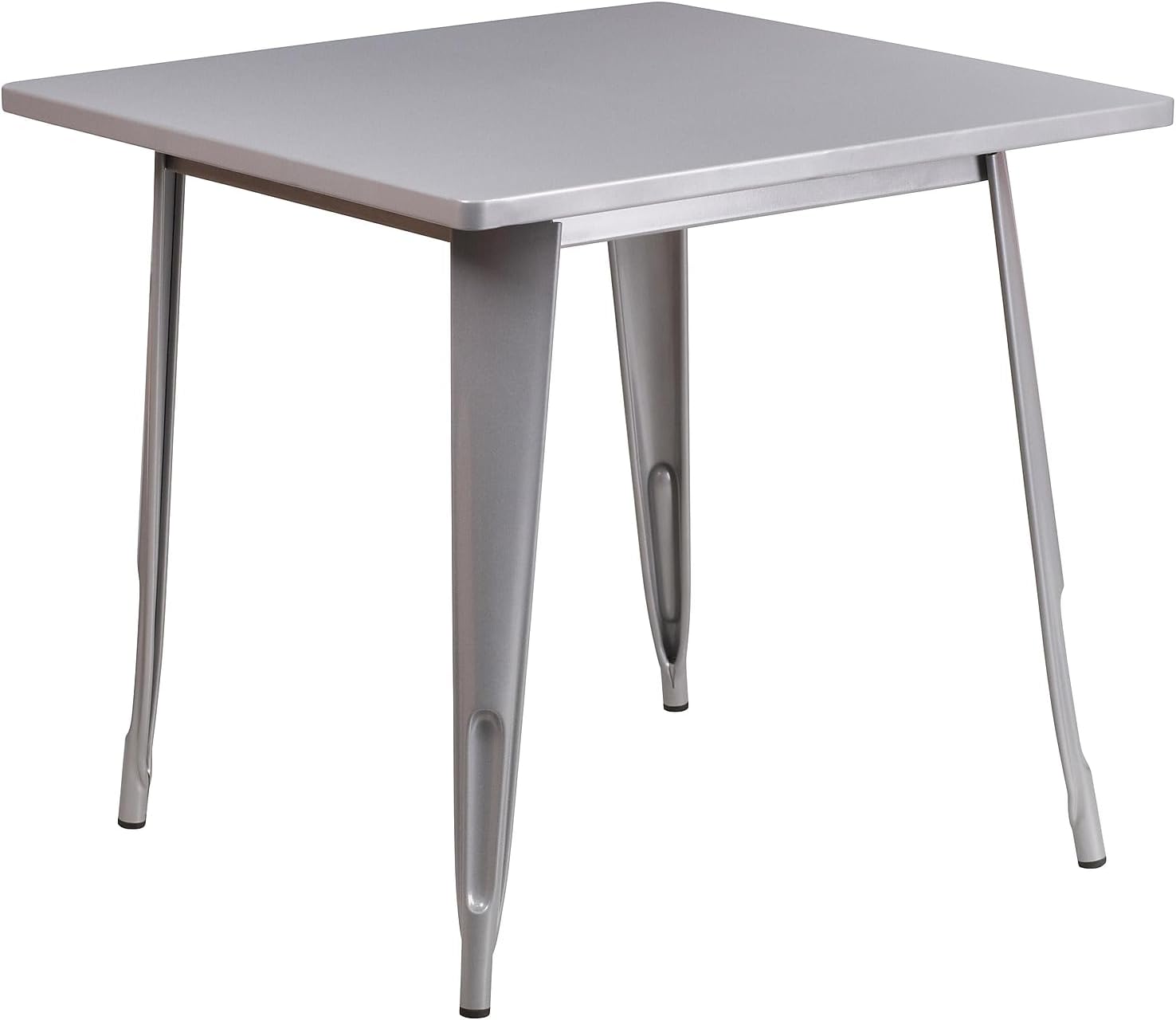 Flash Furniture Felix Commercial Grade 31.5' Square Silver Metal Indoor-Outdoor Table